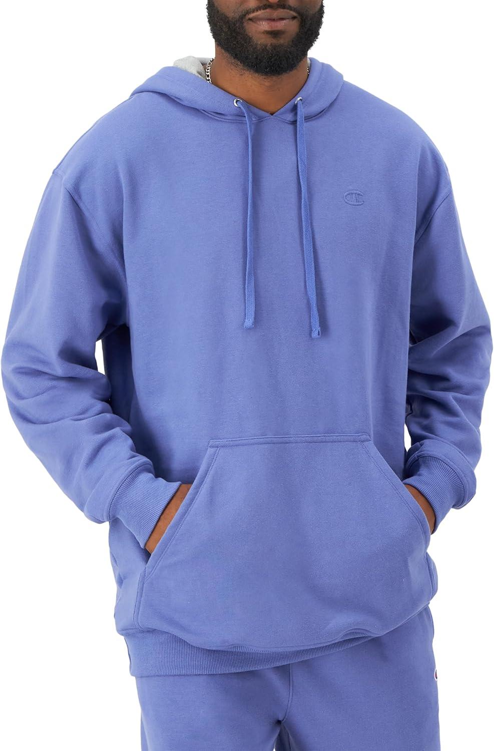 imageChampion Mens Pullover Fleece Hoodie Midweight C Logo Reg Or Big ampamp TallStone Crush Blue C Logo