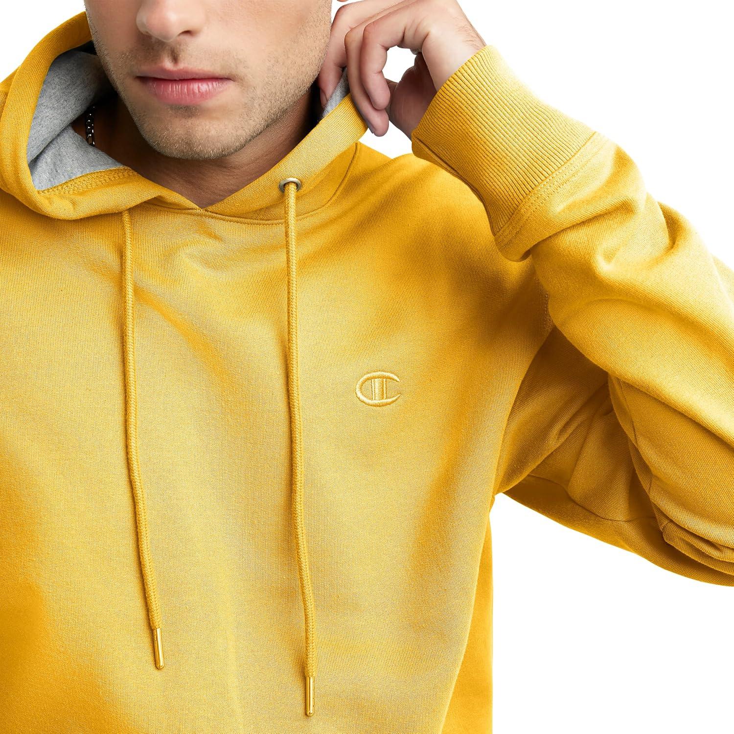 imageChampion Mens Pullover Fleece Hoodie Midweight C Logo Reg Or Big ampamp TallTeam Gold C Logo