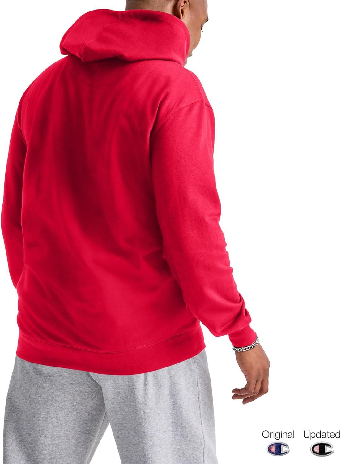 imageChampion Mens Pullover Fleece Hoodie Midweight C Logo Reg Or Big ampamp TallTeam Red Scarlet  C Logo