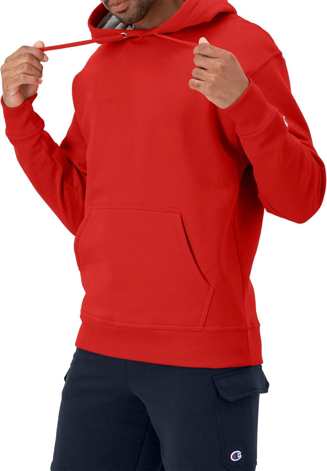 imageChampion Mens Pullover Fleece Hoodie Midweight C Logo Reg Or Big ampamp TallTeam Red Scarlet