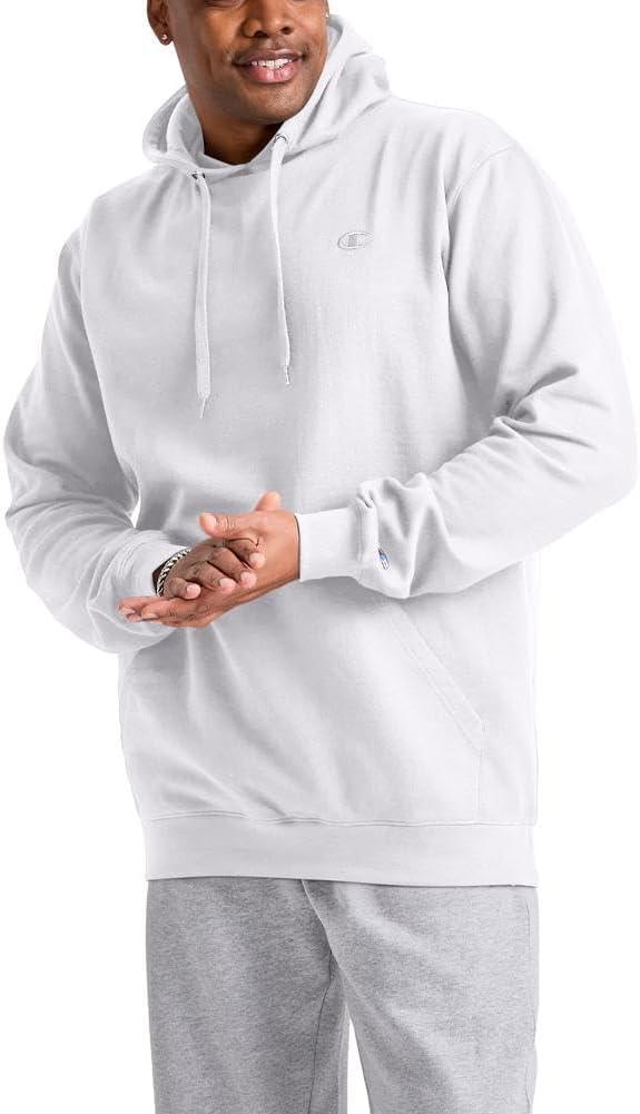 imageChampion Mens Pullover Fleece Hoodie Midweight C Logo Reg Or Big ampamp TallWhite  C Logo