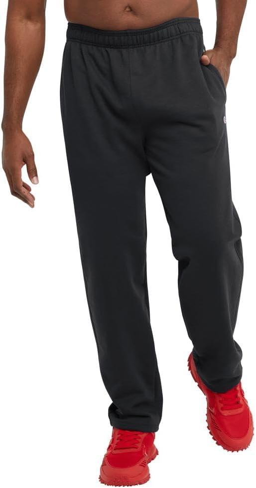 imageChampion Mens Sweatpants Fleece Openbottom Sweatpants for Men Reg Or Big ampamp TallBlack  C Logo