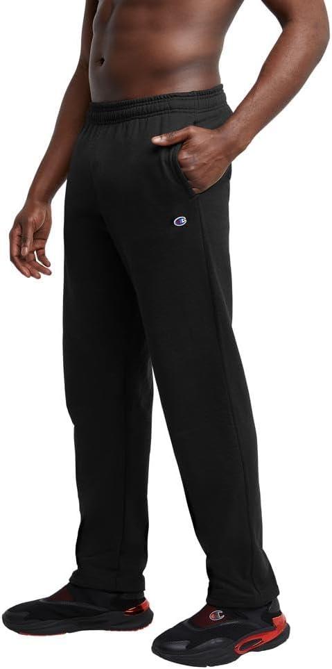imageChampion Mens Sweatpants Fleece Openbottom Sweatpants for Men Reg Or Big ampamp TallBlack  C Logo