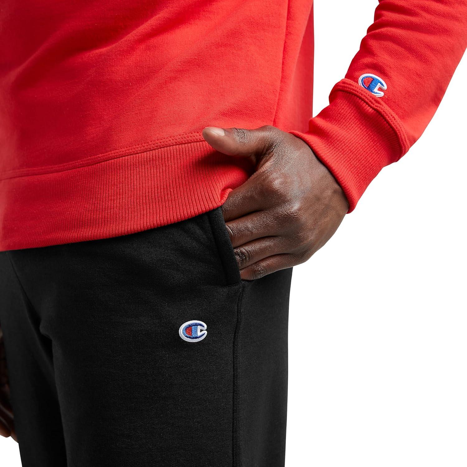 imageChampion Mens Sweatpants Fleece Openbottom Sweatpants for Men Reg Or Big ampamp TallBlack  C Logo