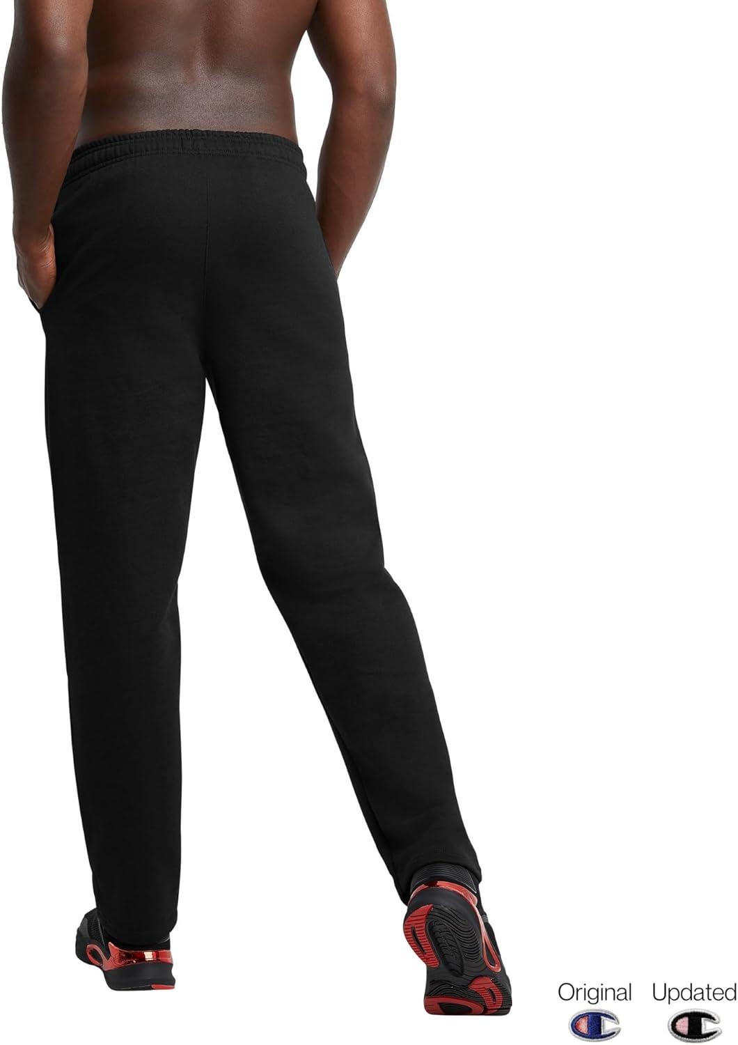 imageChampion Mens Sweatpants Fleece Openbottom Sweatpants for Men Reg Or Big ampamp TallBlack  C Logo