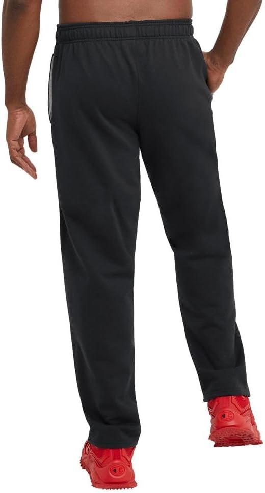 imageChampion Mens Sweatpants Fleece Openbottom Sweatpants for Men Reg Or Big ampamp TallBlack  C Logo