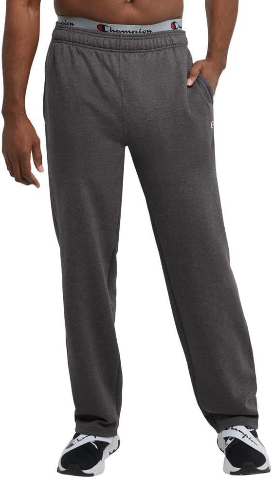 imageChampion Mens Sweatpants Fleece Openbottom Sweatpants for Men Reg Or Big ampamp TallGranite Heather  C Logo