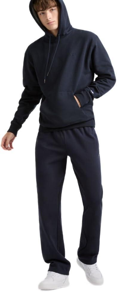 imageChampion Mens Sweatpants Fleece Openbottom Sweatpants for Men Reg Or Big ampamp TallNavy  C Patch Logo
