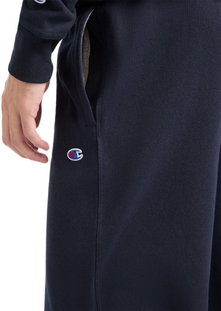 imageChampion Mens Sweatpants Fleece Openbottom Sweatpants for Men Reg Or Big ampamp TallNavy  C Patch Logo
