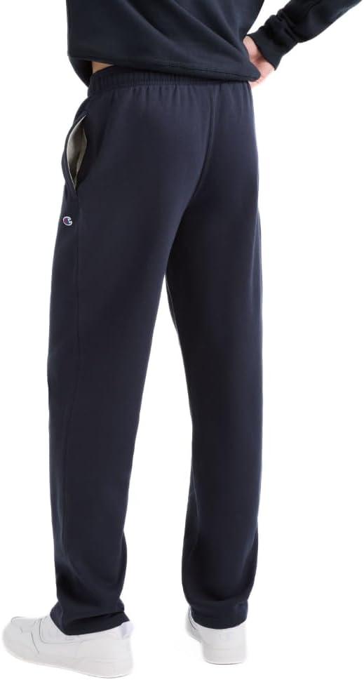 imageChampion Mens Sweatpants Fleece Openbottom Sweatpants for Men Reg Or Big ampamp TallNavy  C Patch Logo