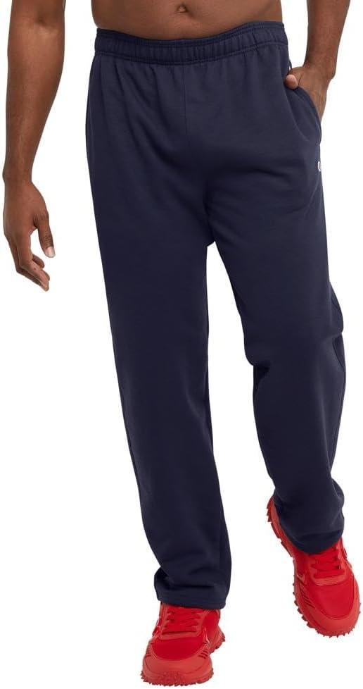 imageChampion Mens Sweatpants Fleece Openbottom Sweatpants for Men Reg Or Big ampamp TallNavy  C Patch Logo
