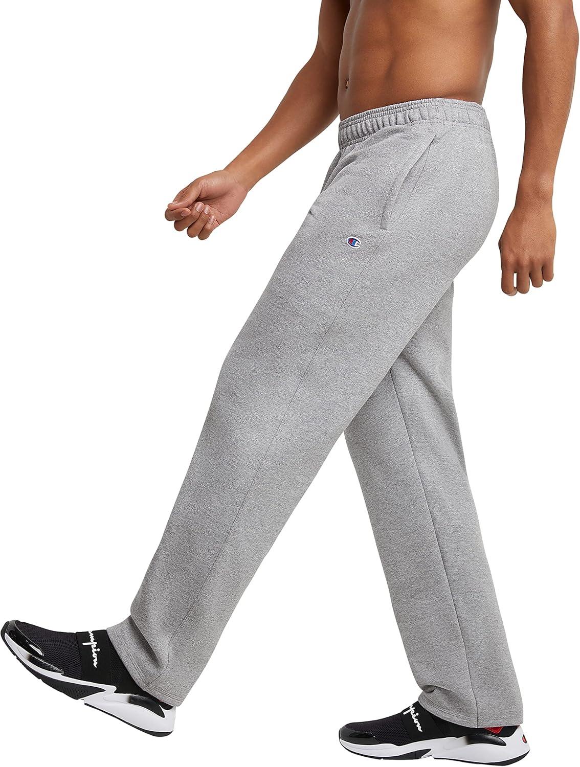imageChampion Mens Sweatpants Fleece Openbottom Sweatpants for Men Reg Or Big ampamp TallOxford Gray  C Logo