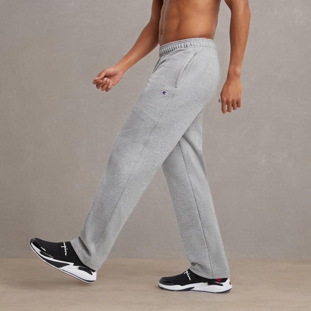 imageChampion Mens Sweatpants Fleece Openbottom Sweatpants for Men Reg Or Big ampamp TallOxford Gray  C Logo