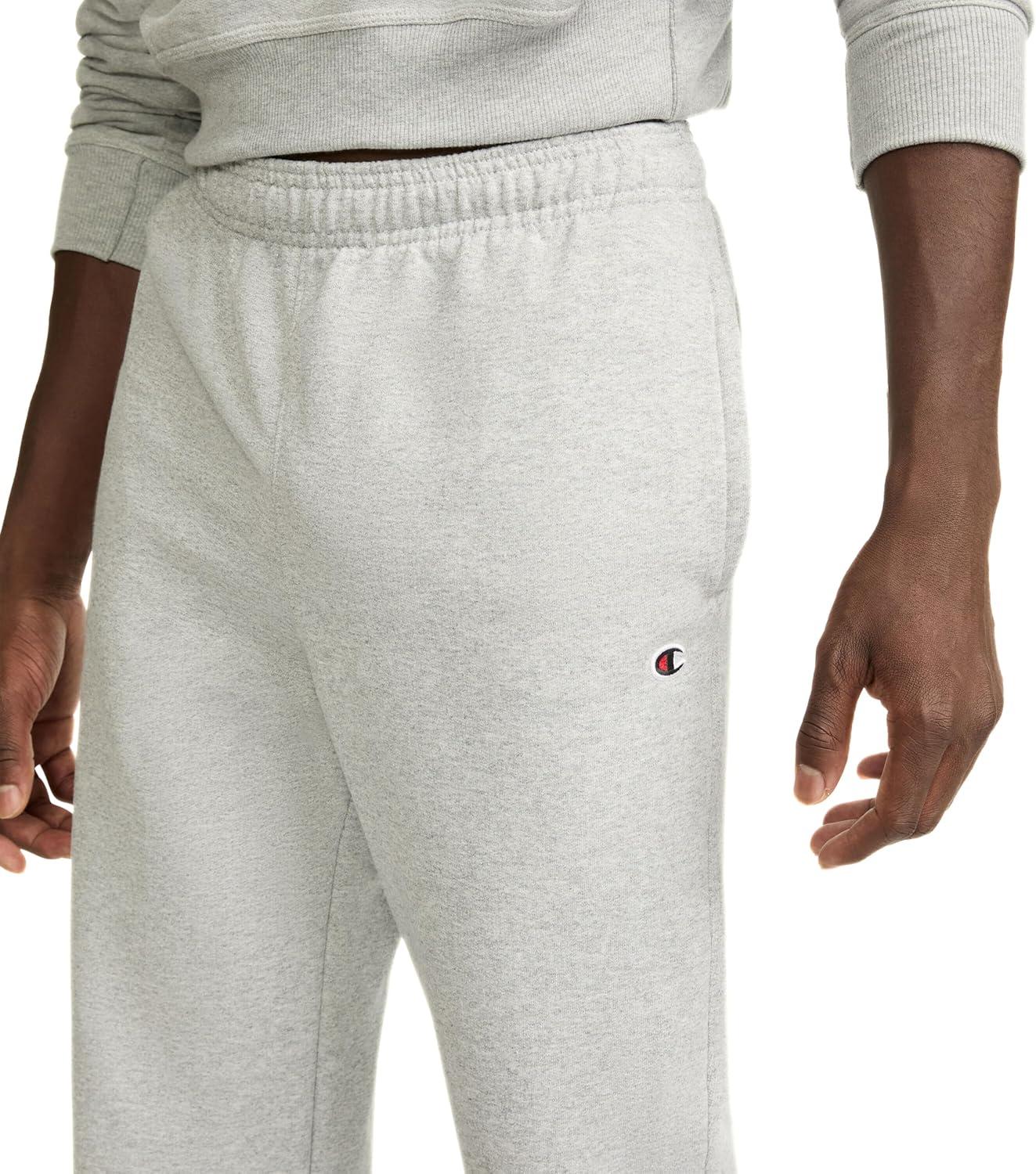 imageChampion Mens Sweatpants Fleece Openbottom Sweatpants for Men Reg Or Big ampamp TallOxford Gray  C Patch Logo