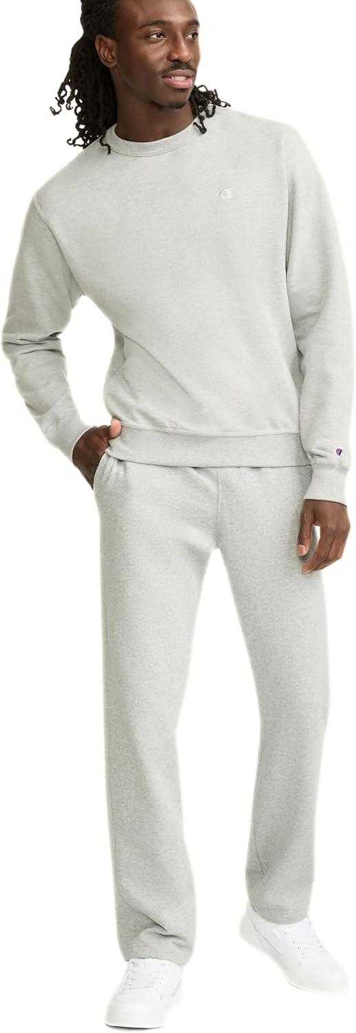 imageChampion Mens Sweatpants Fleece Openbottom Sweatpants for Men Reg Or Big ampamp TallOxford Gray  C Patch Logo