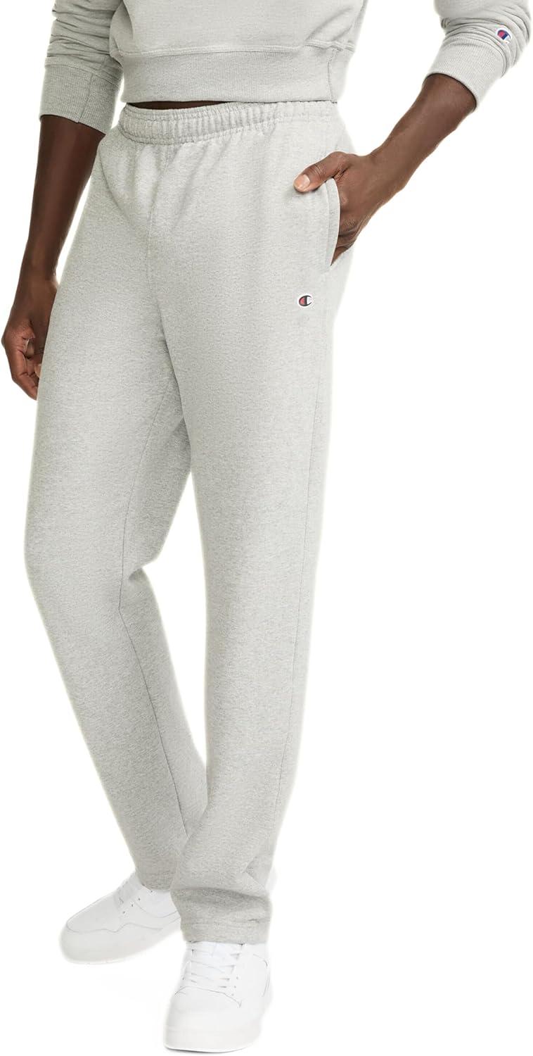imageChampion Mens Sweatpants Fleece Openbottom Sweatpants for Men Reg Or Big ampamp TallOxford Gray  C Patch Logo