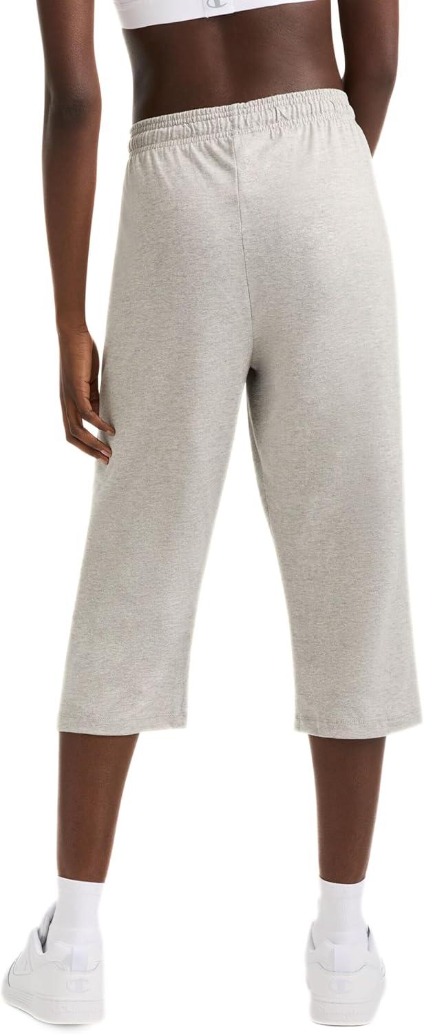 imageChampion Womens Cotton Capris Womens Drawstring Cropped Sweatpants Womens Capri Pants 18quotOxford Gray