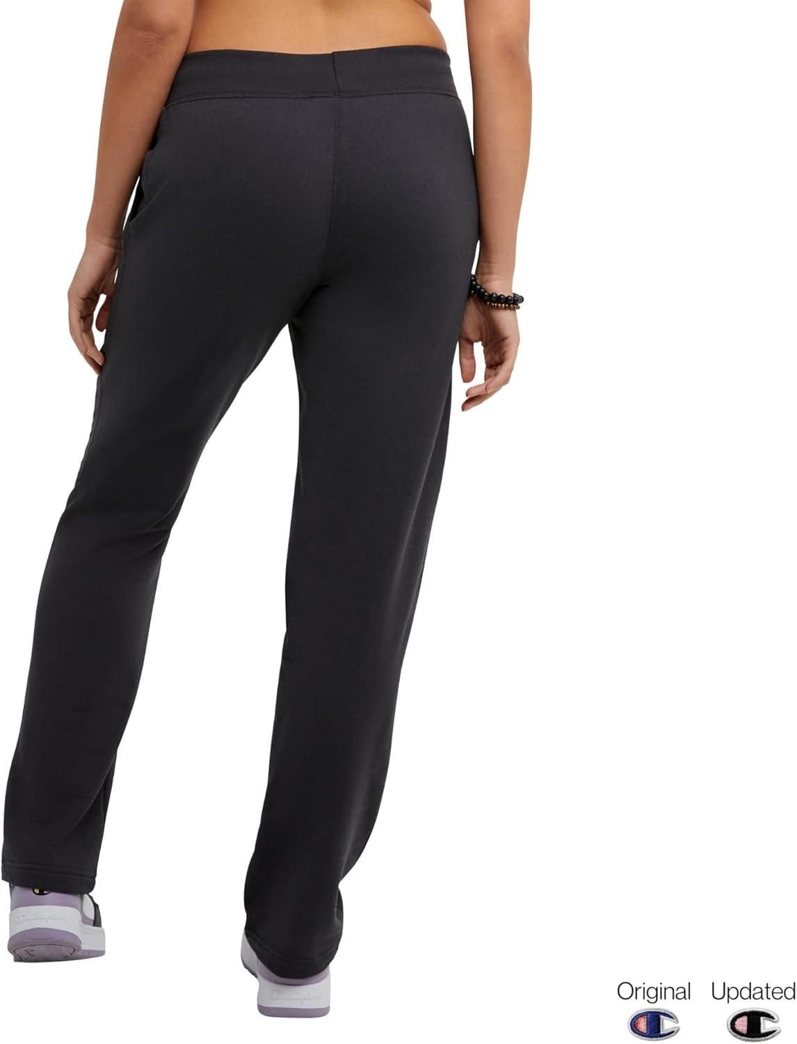 imageChampion Womens OpenBottom Fleece Sweatpants Standard Fit MidweightBlack