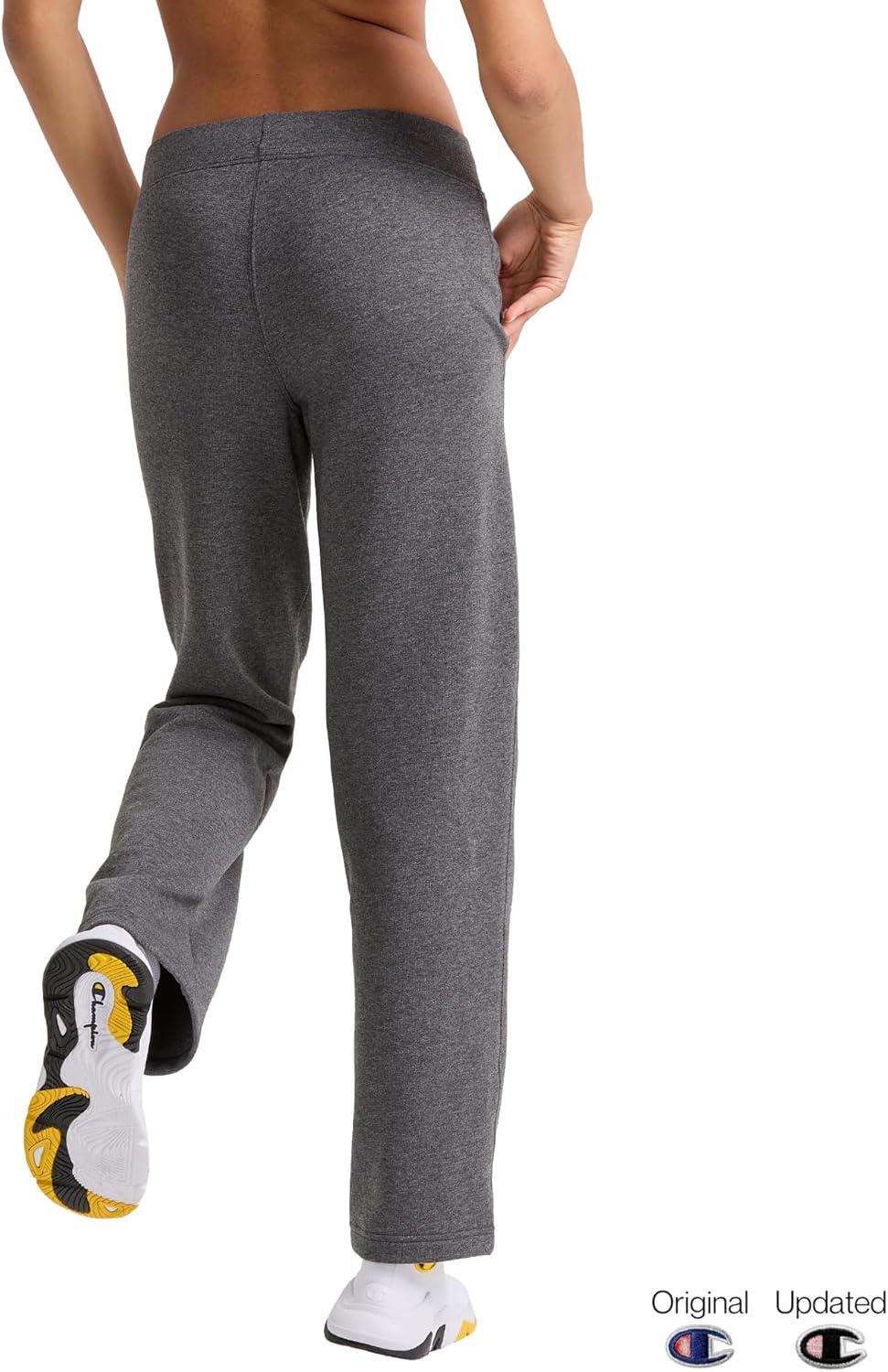 imageChampion Womens OpenBottom Fleece Sweatpants Standard Fit MidweightGranite Heather