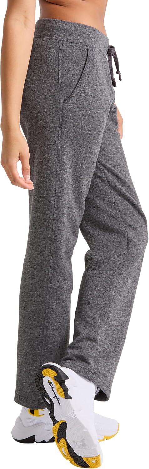imageChampion Womens OpenBottom Fleece Sweatpants Standard Fit MidweightGranite Heather