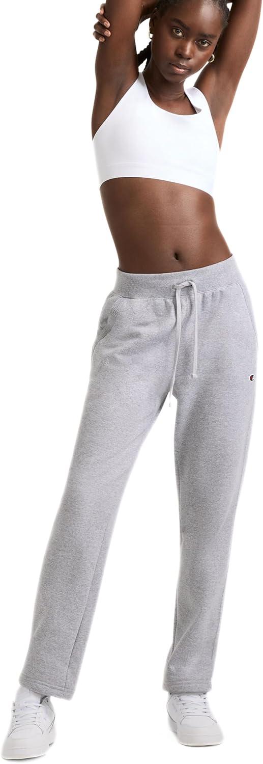 imageChampion Womens OpenBottom Fleece Sweatpants Standard Fit MidweightOxford Gray
