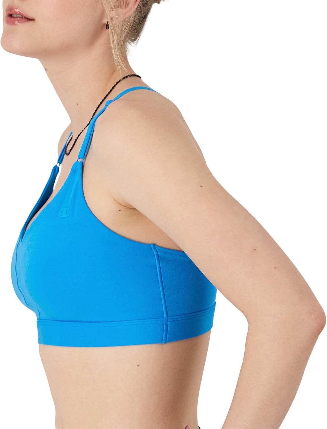 imageChampion Womens Sports Bra Soft Touch MoistureWicking Bra Light Support Sports Bra Longline Sports Bra AvailableNew Palatinate Blue