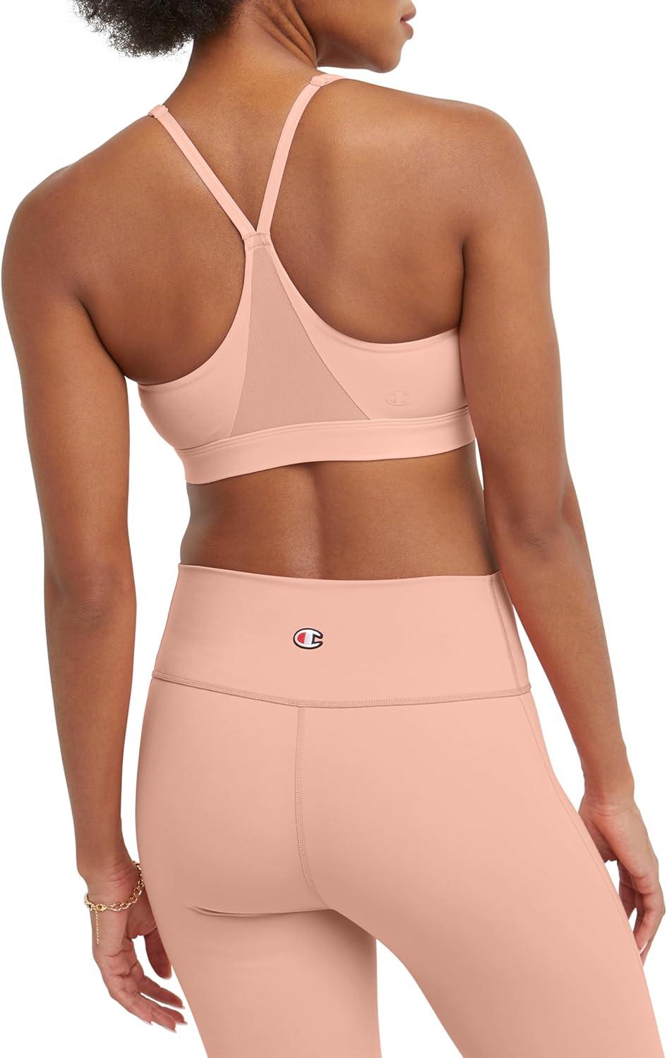 imageChampion Womens Sports Bra Soft Touch MoistureWicking Bra Light Support Sports Bra Longline Sports Bra AvailableSunset Peach