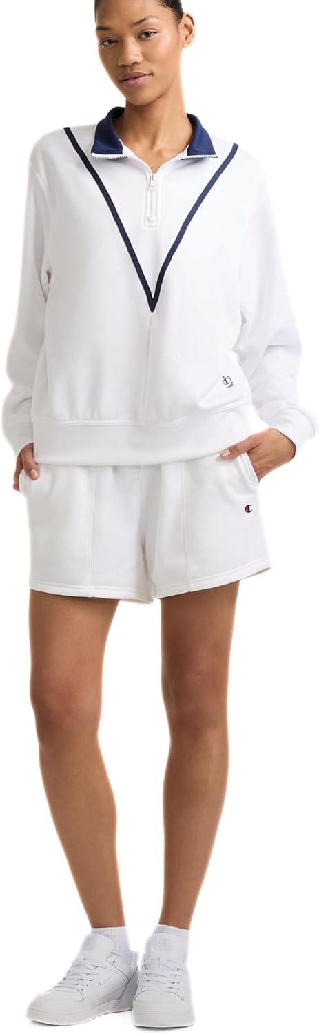 imageChampion Womens Yearbook 14 Zip PulloverWhiteSailaway Navy