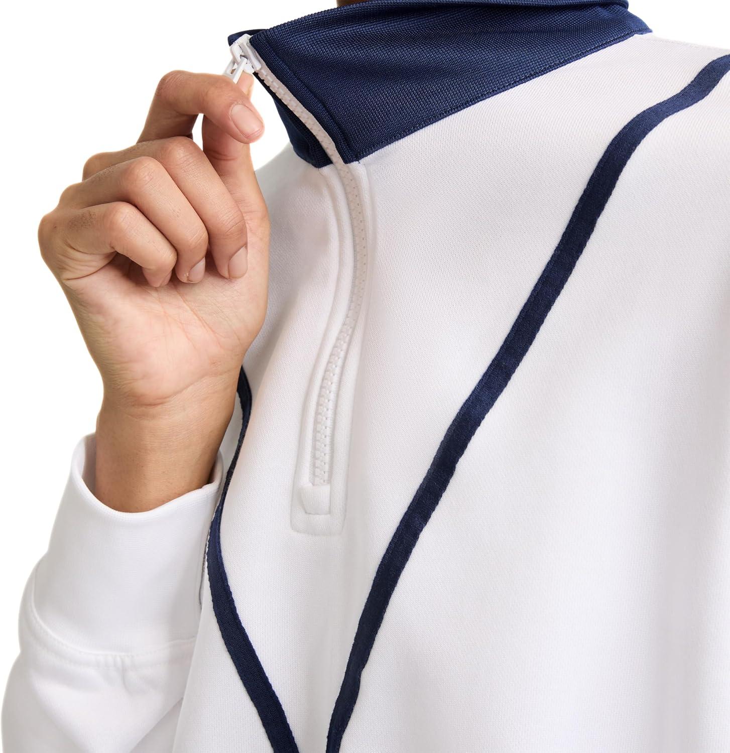 imageChampion Womens Yearbook 14 Zip PulloverWhiteSailaway Navy