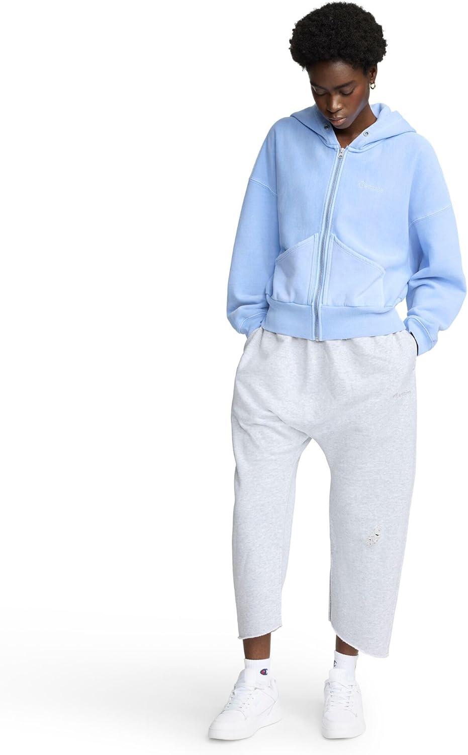 imageChampion womens Zipup Hoodie Vintage Wash Running Women C LogoPewter Blue