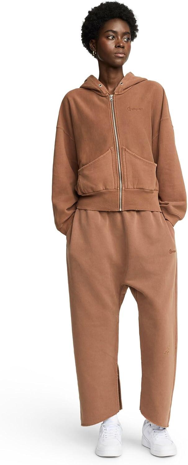 imageChampion womens Zipup Hoodie Vintage Wash Running Women C LogoTime Out Brown