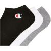imageChampion Mens 3Pack Super No Show WEmbroidery SocksBlackGreyWhite