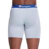 imageChampion Mens Everyday Active Lightweight Stretch Variety Boxer Briefs  3 PackBlue Print With Champion LogoNavySilverstone  3 Pack