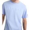 imageChampion Mens Heritage Short Sleeve Tee Mens TShirts Vintage Shirts Mens Tee Shirts GraphicsPewter Blue  Tonal Script Logo