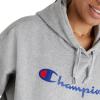 imageChampion Womens Pullover Fleece Hoodie Loose Fit Midweight Script LogoOxford Gray  Classic Script Logo