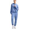 imageChampion Womens Pullover Fleece Hoodie Loose Fit Midweight Script LogoPewter Blue  Embroidered Script Logo