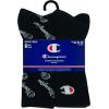 imageChampion mens Double Dry Moisture Wicking Logo 6 Or 12 Pack Crew SocksBlack With All Over Stripes 6 Pack