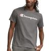 imageChampion Mens Heritage Short Sleeve Tee Mens TShirts Vintage Shirts Mens Tee Shirts GraphicsGranite Heather  Classic Script Logo