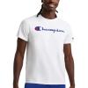imageChampion Mens Heritage Short Sleeve Tee Mens TShirts Vintage Shirts Mens Tee Shirts GraphicsWhite  Classic Script Logo