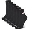 imageChampion Womens Quarter Socks  6Pack Cushioned Athletic Socks with MoistureWicking Arch Support Size 59Black  Toe Logo