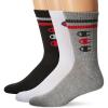imageChampion mens 3pack 3 quotCcc Logo Crew SocksCrew SockGreyWhiteBlack