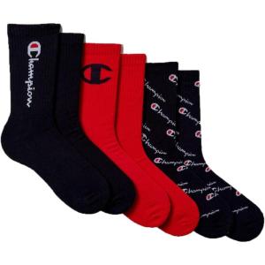 imageChampion 3Pack Assorted Logo Crew Socks ScarletBlack Assorted