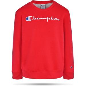 imageChampion Boys Sweatshirt for Kids Pullover Fleece Crewneck SweaterSignature Lychee Red