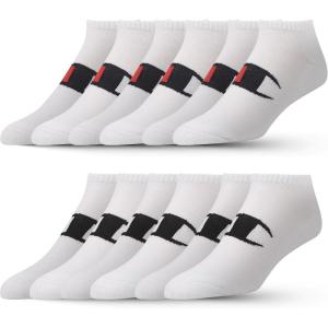 imageChampion Boys and Girls Socks 8 Pair Crew Low Cut No Show Ankle Quarter Socks for GirlsWhite