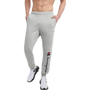 imageChampion Mens Joggers Everyday Cotton Lightweight Lounge Knit Pants for Men 31quotOxford Gray  Classic Script Logo