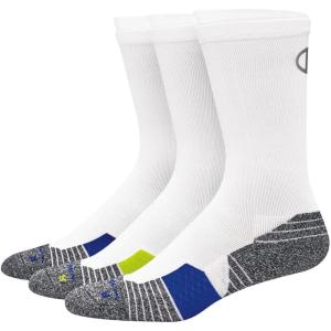 imageChampion Mens Socks Performance Sport Running Socks Crew Ankle and No Show 6PackWhite Assorted  3 Pack