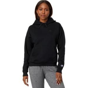imageChampion Womens Pullover Fleece Hoodie Loose Fit Midweight Script LogoBlack  C Logo