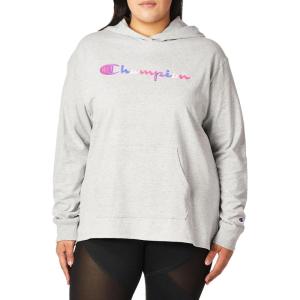 imageChampion Womens Pullover Fleece Hoodie Loose Fit Midweight Script LogoOxford Graywatercolor Script