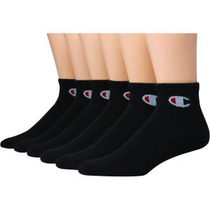 imageChampion Womens Quarter Socks  6Pack Cushioned Athletic Socks with MoistureWicking Arch Support Size 59Black
