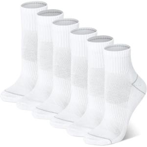 imageChampion Womens Quarter Socks  6Pack Cushioned Athletic Socks with MoistureWicking Arch Support Size 59Bright White